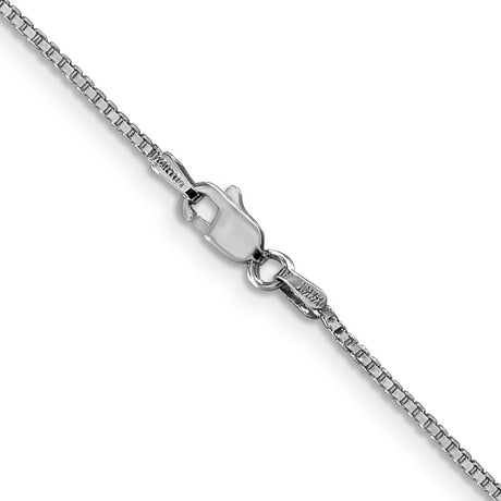 14K White Gold 1.1 mm Box Chain Necklace, Polished alternate angle