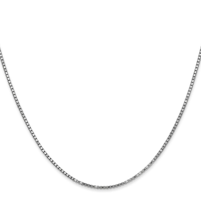 14K White Gold 1.3 mm Box Chain Necklace, Polished