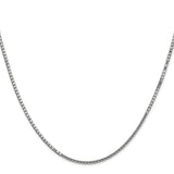 14K White Gold 1.5 mm Box Chain Necklace, Polished