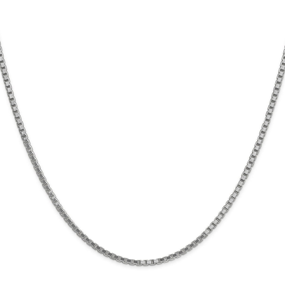 14K White Gold 1.9 mm Box Chain Necklace, Polished