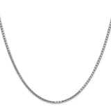 14K White Gold 1.9 mm Box Chain Necklace, Polished
