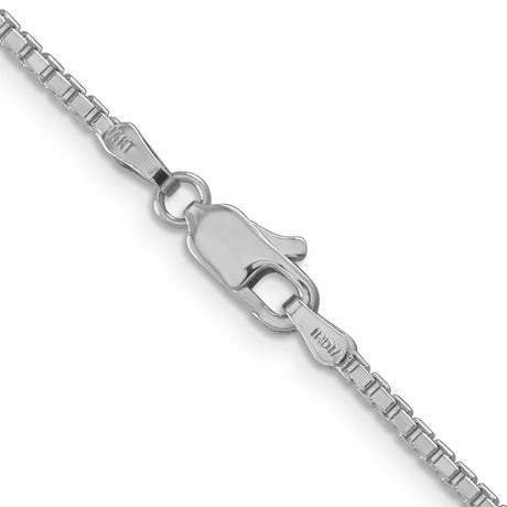 14K White Gold 1.9 mm Box Chain Necklace, Polished alternate angle