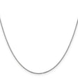14K White Gold 0.9 mm Box Chain Necklace, Polished