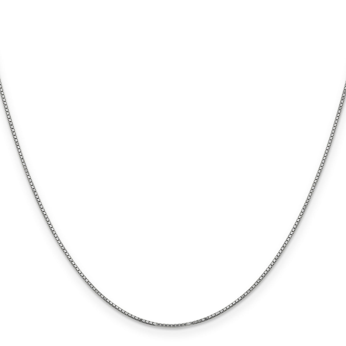 14K White Gold 0.9 mm Box Chain Necklace, Polished