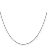 14K White Gold 0.9 mm Box Chain Necklace, Polished
