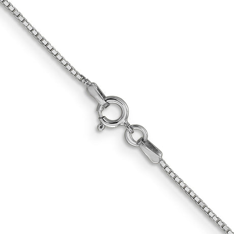 14K White Gold 0.9 mm Box Chain Necklace, Polished alternate angle