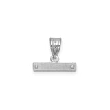 14k White Gold Vertical Bar Pendant, Hammered Finish Minimalist Design for Women or Unisex Wear