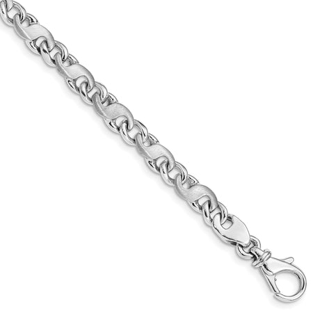 14K White Gold 5.4 mm Solid Chain Bracelet shown for scale