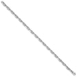 14K White Gold 5.1 mm Polished Chain Bracelet, Solid
