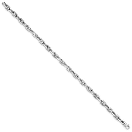 14K White Gold 5.1 mm Polished Chain Bracelet, Solid