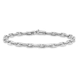 14K White Gold 5.1 mm Polished Chain Bracelet, Solid alternate angle