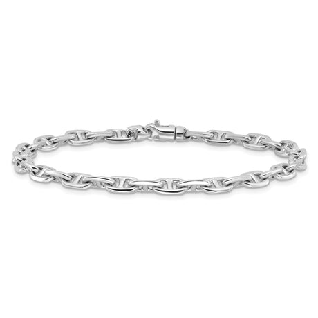 14K White Gold 5.1 mm Polished Chain Bracelet, Solid alternate angle