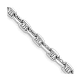 14K White Gold 5.1 mm Polished Chain Bracelet, Solid detail view