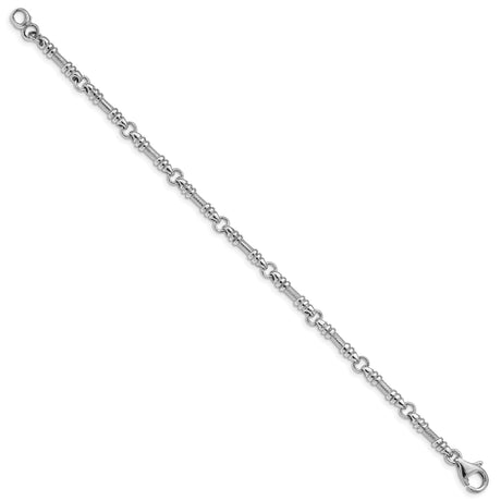 14K White Gold 3.5 mm Polished Chain Bracelet, Solid