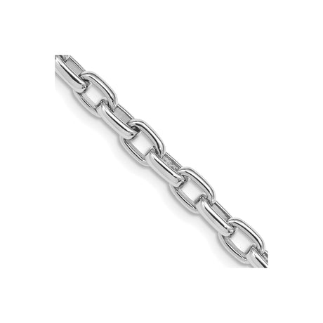 14K White Gold 5 mm Polished Chain Bracelet, Solid