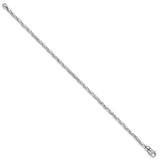 14K White Gold 2.75 mm Polished Chain Bracelet, Solid