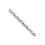 14K White Gold 2.75 mm Polished Chain Bracelet, Solid detail view
