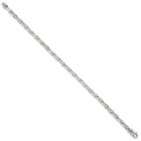 14K White Gold 3.5 mm Polished Chain Bracelet, Solid