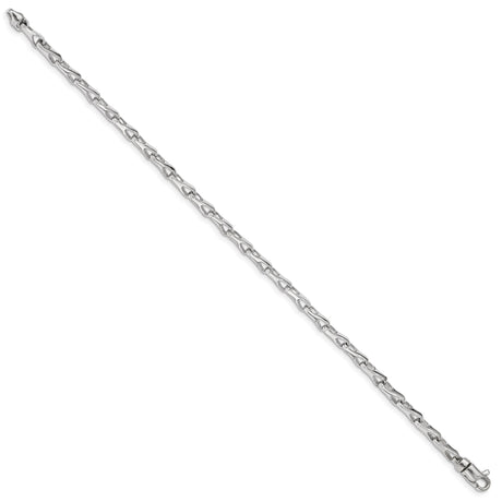 14K White Gold 3.5 mm Polished Chain Bracelet, Solid