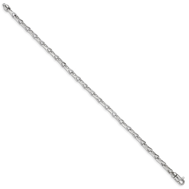 14K White Gold 3.5 mm Polished Chain Bracelet, Solid