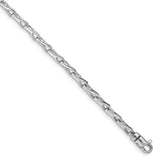 14K White Gold 3.5 mm Polished Chain Bracelet, Solid alternate angle