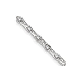 14K White Gold 3.5 mm Polished Chain Bracelet, Solid detail view