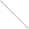 14K White Gold 3 mm Polished Chain Bracelet, Solid