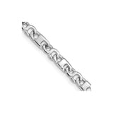 14K White Gold 4.4 mm Polished Chain Bracelet, Solid detail view