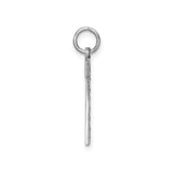 14k White Gold Number 7 Pendant Charm, Textured and Polished, Unisex Symbolic Jewelry