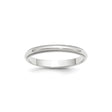 14k White Gold Milgrain, Domed wedding band ring