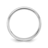14k White Gold Milgrain, Domed wedding band ring alternate angle