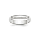 10k White Gold Milgrain, Domed wedding band ring