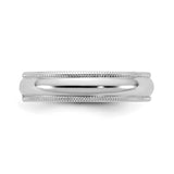10k White Gold Milgrain, Domed wedding band ring detail view