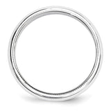 14K White Gold Half Round Milgrain Wedding Band, Solid 5mm