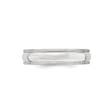 10k White Gold Milgrain, Domed wedding band ring detail view