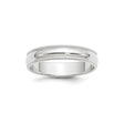10k White Gold Milgrain, Domed wedding band ring