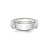 10k White Gold Milgrain, Domed wedding band ring