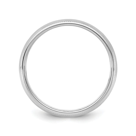 10k White Gold Milgrain, Domed wedding band ring alternate angle