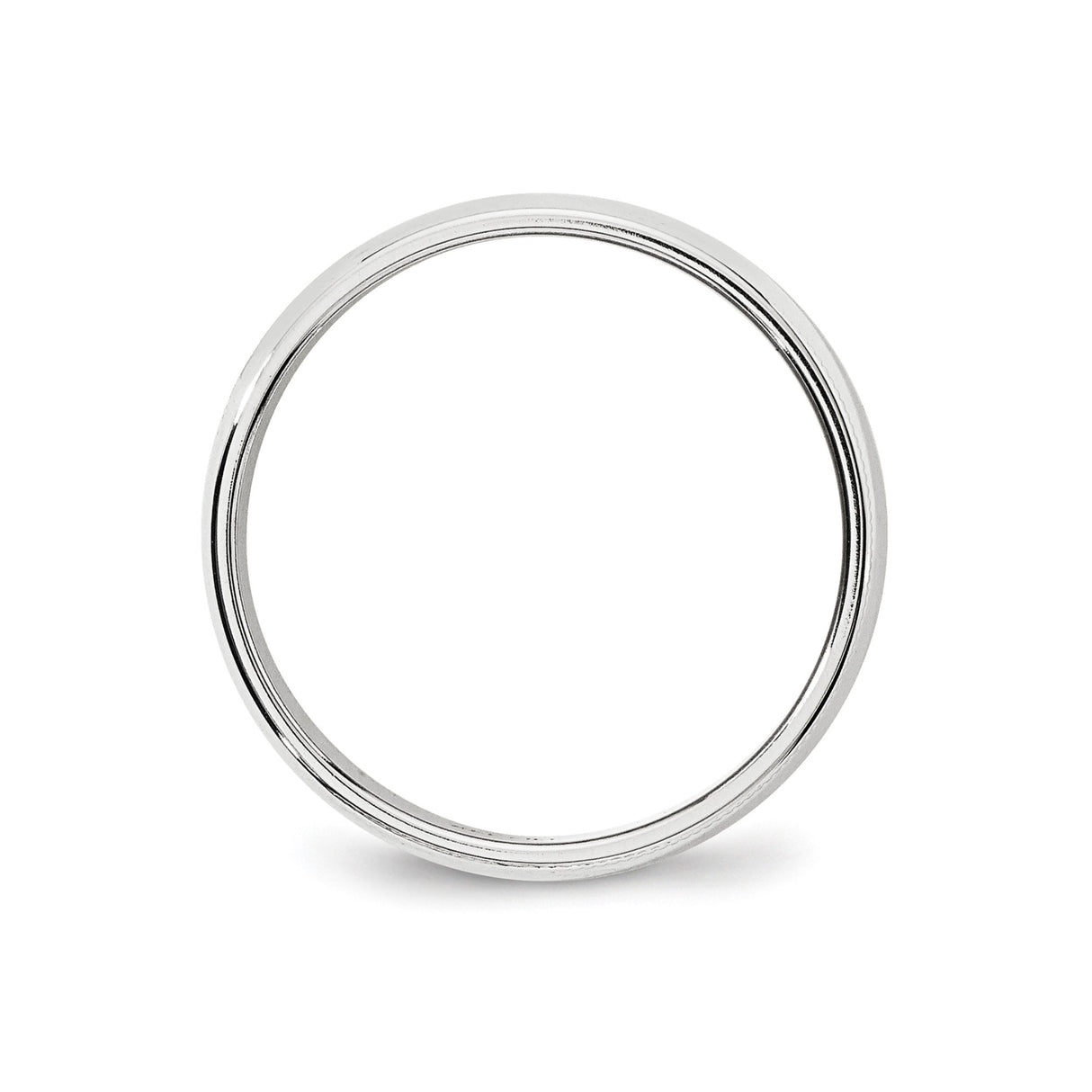 10k White Gold Milgrain, Domed wedding band ring alternate angle
