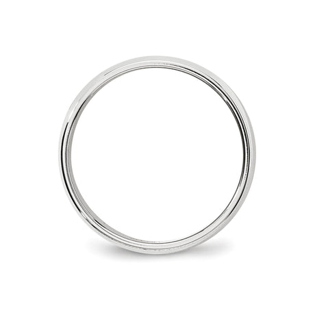 10k White Gold Milgrain, Domed wedding band ring alternate angle
