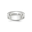 10k White Gold Milgrain, Domed wedding band ring