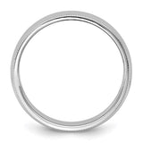 14K White Gold Milgrain Half Round Wedding Band, 7mm