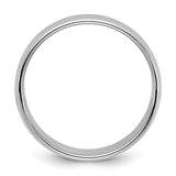 14K White Gold Half-Round Milgrain Domed Wedding Band No Stone 8mm Solid Ring