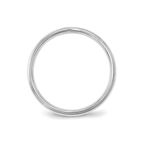 10k White Gold Milgrain, Comfort Fit wedding band ring alternate angle