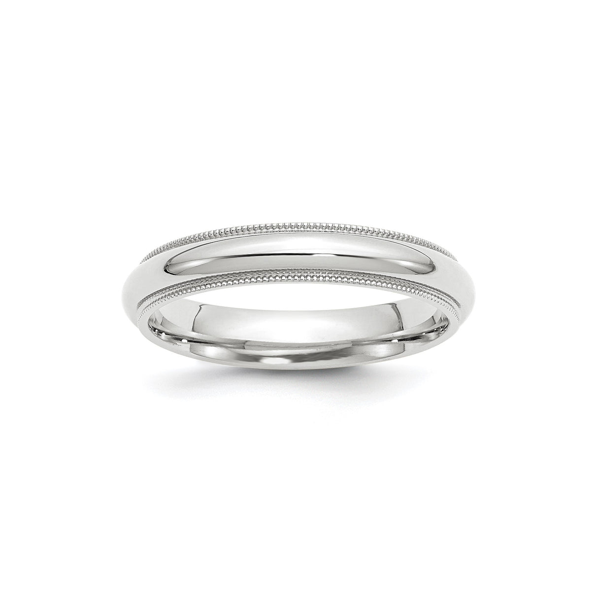 10k White Gold Milgrain, Comfort Fit wedding band ring