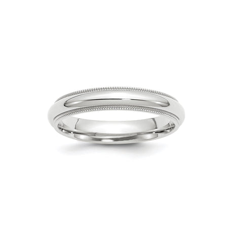 10k White Gold Milgrain, Comfort Fit wedding band ring