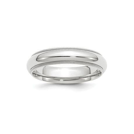 10k White Gold Milgrain, Comfort Fit wedding band ring