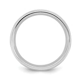 14k White Gold Milgrain, Comfort Fit wedding band ring alternate angle