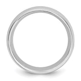 14K White Gold Milgrain Comfort-Fit Solid 7mm Wedding Band
