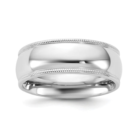 10k White Gold Milgrain, Comfort Fit wedding band ring
